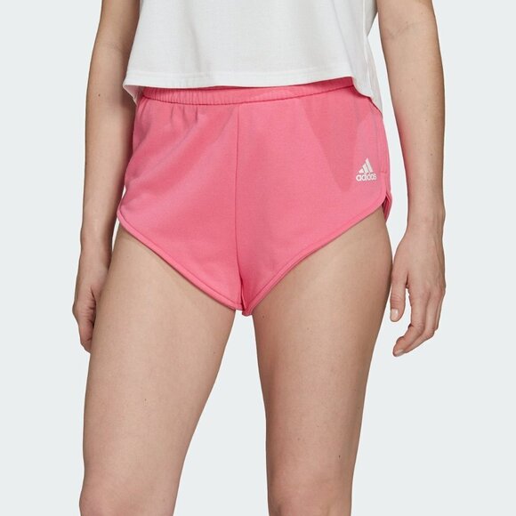 NWT Adidas Hyperglam Pink Mini Booty Shorts - Picture 1 of 8